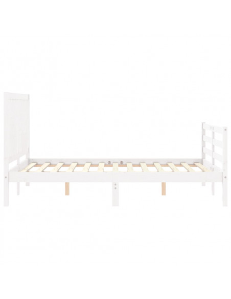Giroletto con Testiera Bianco 120x200 cm in Legno Massello