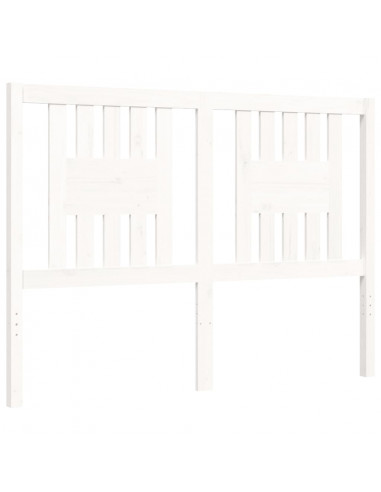 Giroletto con Testiera Bianco 120x200 cm in Legno Massello