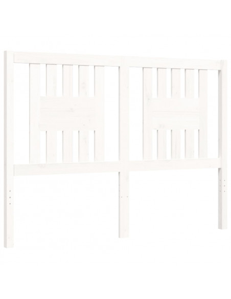 Giroletto con Testiera Bianco 120x200 cm in Legno Massello