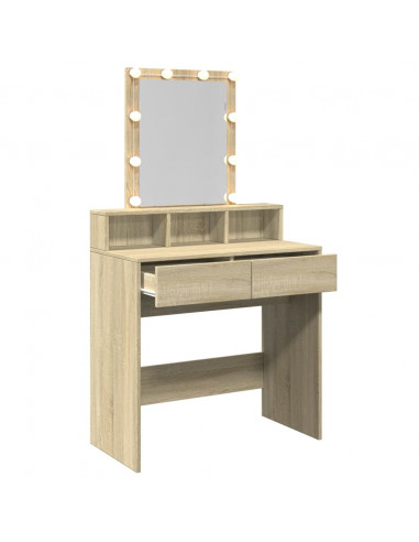 Toeletta con LED Rovere Sonoma 80x41x144,5 cm