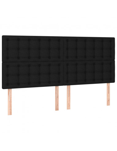 Giroletto a Molle con Materasso Nero 180x200 cm in Tessuto