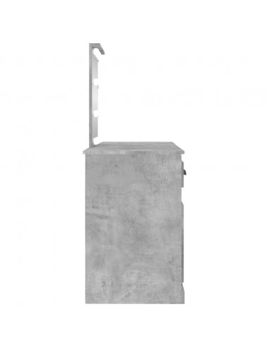 Toeletta con LED Grigio Cemento 130x50x132,5 cm