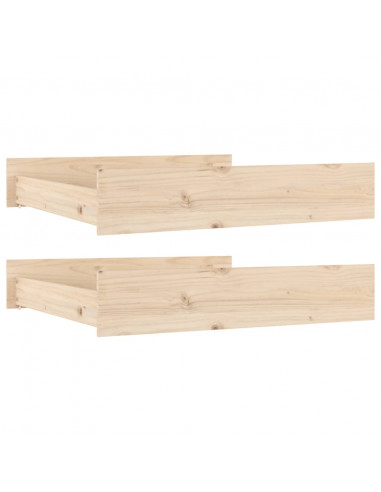 Cassettoni da Letto 2 pz in Legno Massello di Pino