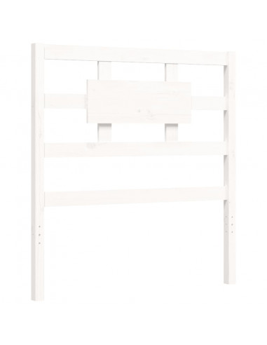 Giroletto con Testiera Bianco 90x200 cm in Legno Massello