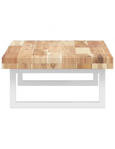 Ripiano a Parete per Lavabo in Acciaio e Massello di Acacia