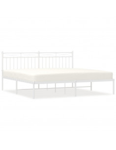 Giroletto con Testiera Metallo Bianco 183x213 cm 2