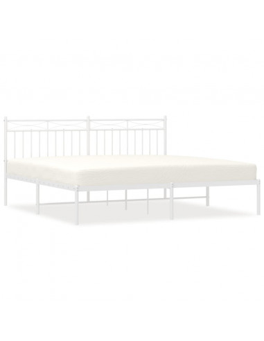 Giroletto con Testiera Metallo Bianco 183x213 cm