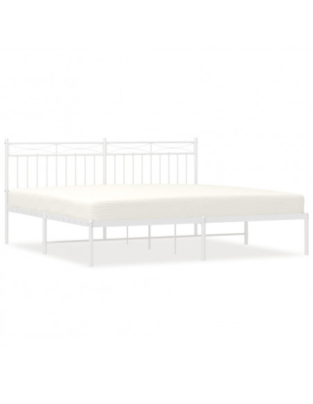 Giroletto con Testiera Metallo Bianco 183x213 cm