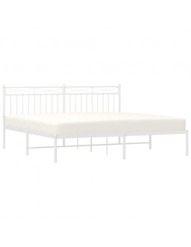 Giroletto con Testiera Metallo Bianco 183x213 cm