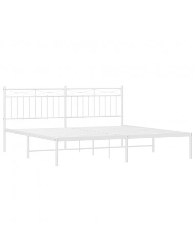 Giroletto con Testiera Metallo Bianco 183x213 cm