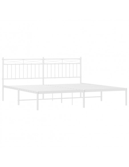 Giroletto con Testiera Metallo Bianco 183x213 cm