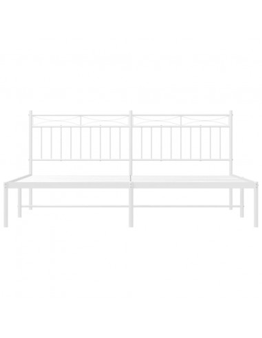 Giroletto con Testiera Metallo Bianco 183x213 cm