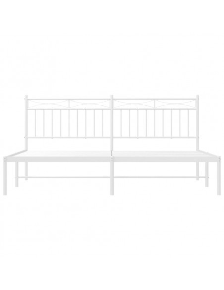 Giroletto con Testiera Metallo Bianco 183x213 cm