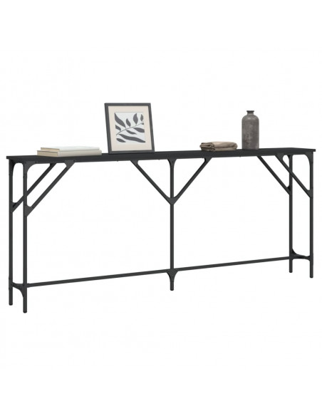 Tavolino Consolle Nero 180x23x75 cm in Legno Multistrato