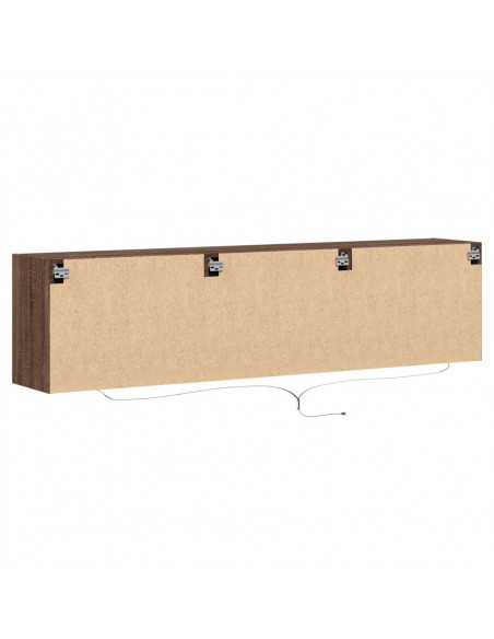 Mobile TV a Parete con LED Rovere Marrone 180x31x45 cm
