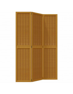 Divisorio Ambienti 3 Pannelli Marrone Scuro Massello Paulownia 2