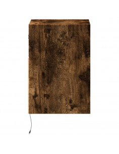 Mobile TV a Parete con Luci LED Rovere Fumo 41x31x45 cm 2