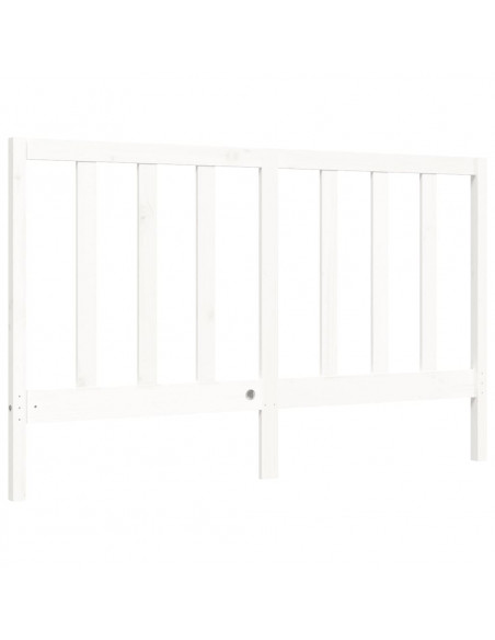 Giroletto con Testiera Bianco 160x200 cm Legno Massello