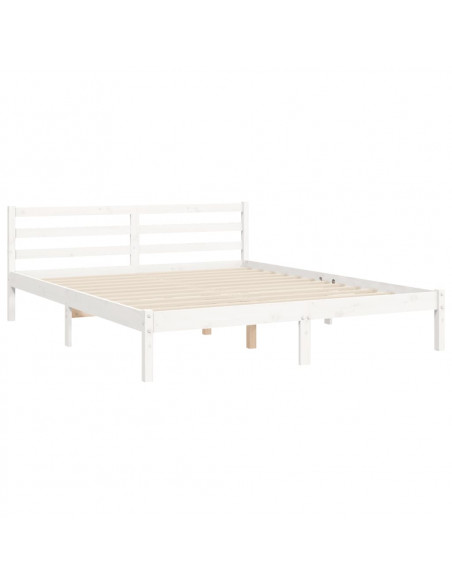 Giroletto con Testiera Bianco 160x200 cm Legno Massello