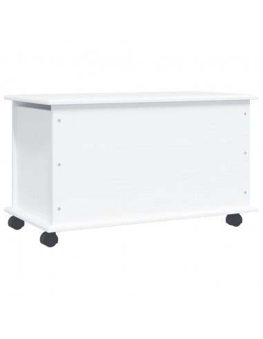 Cassapanca con Ruote ALTA Bianca 73x39,5x44 cm Massello di Pino