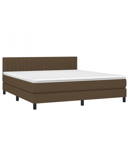 Giroletto a Molle con Materasso Marrone Scuro 180x200cm Tessuto