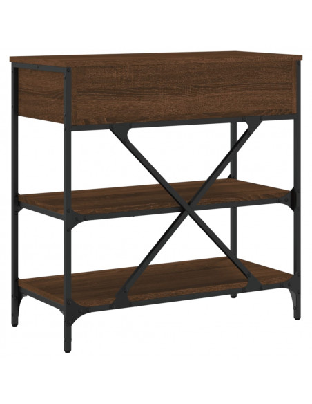 Tavolino Consolle Rovere Marrone 75x34,5x75cm Legno Multistrato