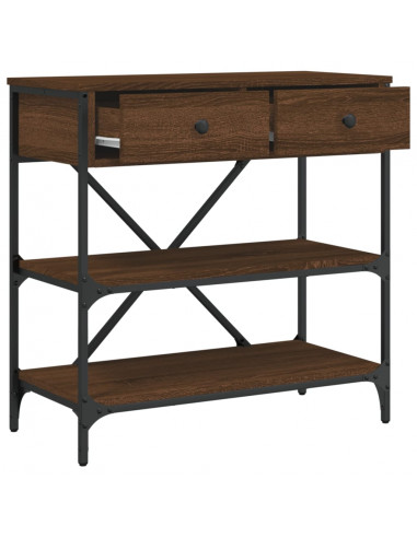 Tavolino Consolle Rovere Marrone 75x34,5x75cm Legno Multistrato