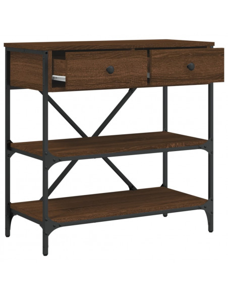 Tavolino Consolle Rovere Marrone 75x34,5x75cm Legno Multistrato