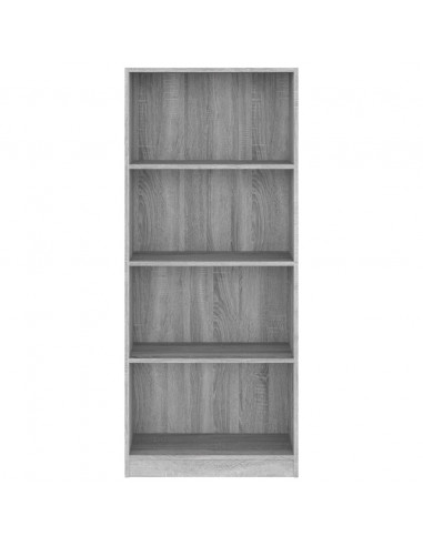Libreria 4 Ripiani Grigio Sonoma 60x24x142 cm Legno Multistrato