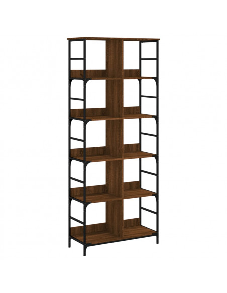 Libreria Rovere Marrone 78,5x33x188,5 cm in Legno Multistrato