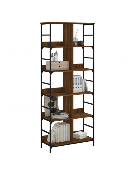 Libreria Rovere Marrone 78,5x33x188,5 cm in Legno Multistrato