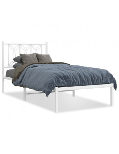 Giroletto con Testiera Metallo Bianco 75x190 cm