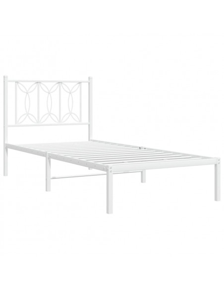 Giroletto con Testiera Metallo Bianco 75x190 cm