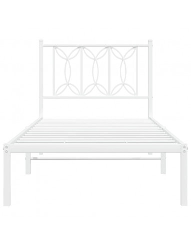 Giroletto con Testiera Metallo Bianco 75x190 cm