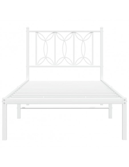 Giroletto con Testiera Metallo Bianco 75x190 cm