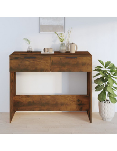 Tavolino Consolle Rovere Fumo 90x36x75 cm in Legno Multistrato