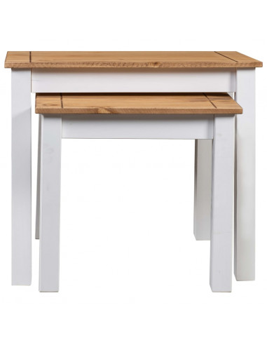 Tavolini Impilabili 2 pz Bianchi Massello di Pino Panama Range