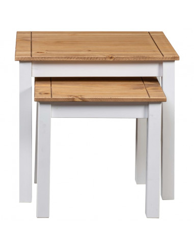 Tavolini Impilabili 2 pz Bianchi Massello di Pino Panama Range