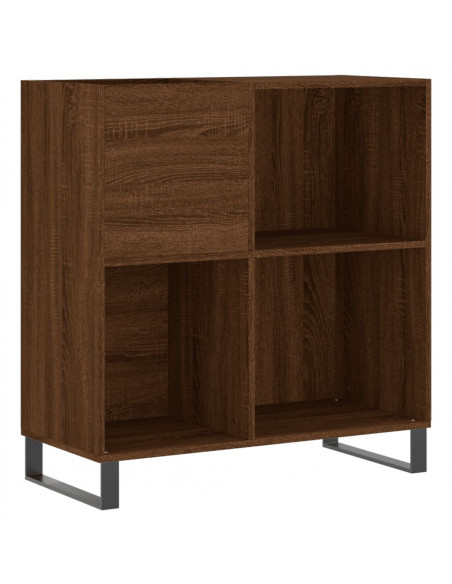 Mobile Porta Dischi Rovere Marrone 84,5x38x89 Legno Multistrato