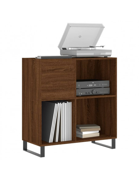 Mobile Porta Dischi Rovere Marrone 84,5x38x89 Legno Multistrato