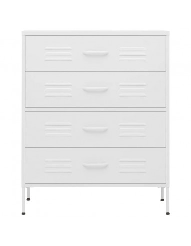 Cassettiera Bianca 80x35x101,5 cm in Acciaio