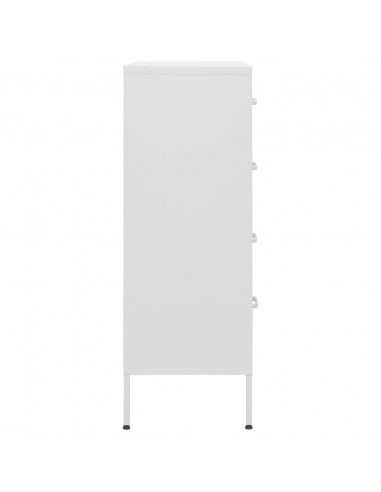 Cassettiera Bianca 80x35x101,5 cm in Acciaio