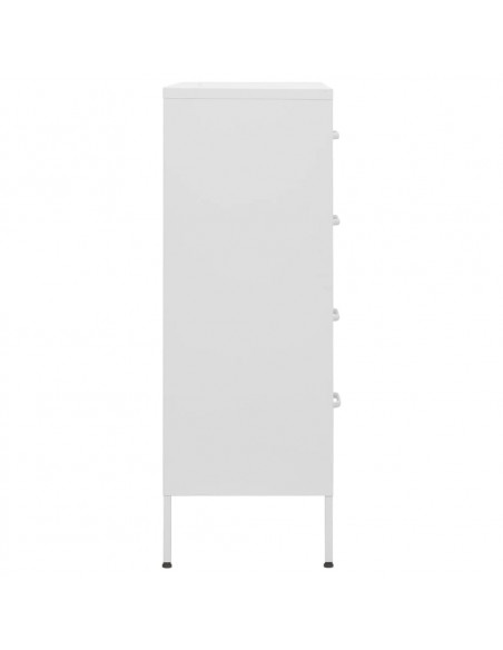 Cassettiera Bianca 80x35x101,5 cm in Acciaio