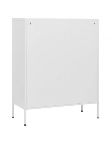 Cassettiera Bianca 80x35x101,5 cm in Acciaio