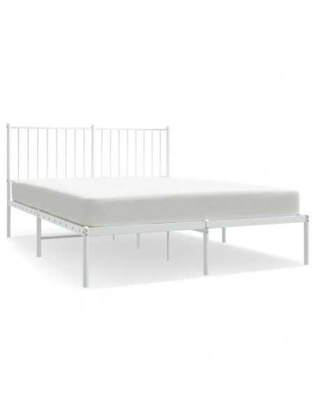 Giroletto con Testiera Metallo Bianco 135x190 cm