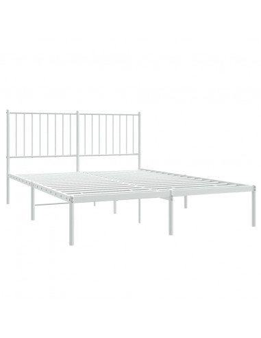 Giroletto con Testiera Metallo Bianco 135x190 cm