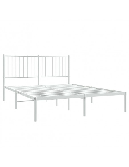 Giroletto con Testiera Metallo Bianco 135x190 cm