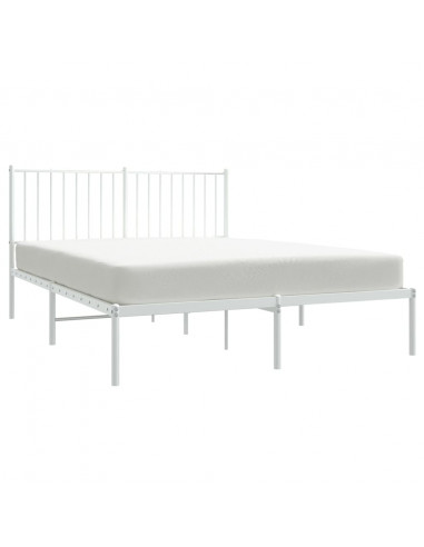 Giroletto con Testiera Metallo Bianco 135x190 cm