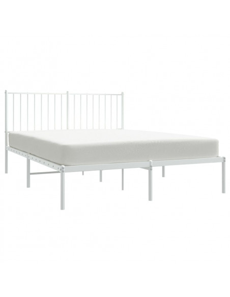 Giroletto con Testiera Metallo Bianco 135x190 cm