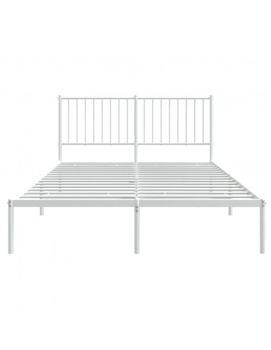 Giroletto con Testiera Metallo Bianco 135x190 cm